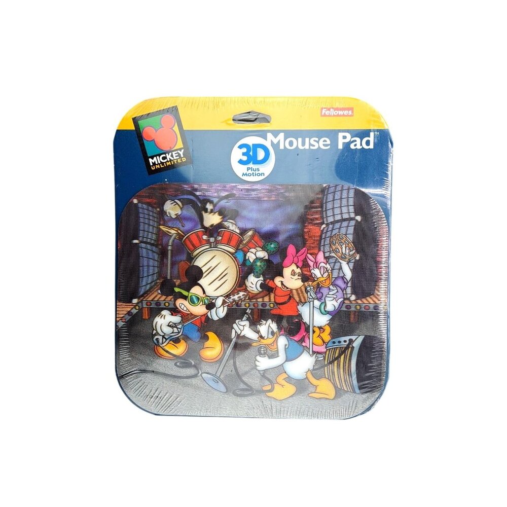 Vintage Disney Mickey Unlimited 3D Plus Motion Mouse Pad Fellowes Lenticular New